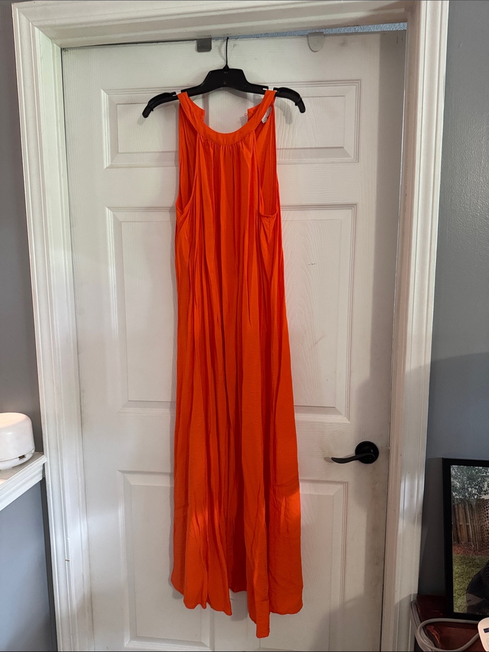 LOFT Bright Orange Sleeveless Maxi Dress